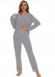 Button up Pajamas for Women, Long Sleeve Sleepwear Soft Loungewear