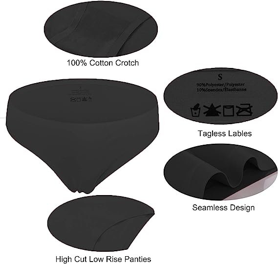 Women's seamless low waisted underwear invisible underwear (6 pack)