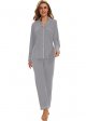 Button up Pajamas for Women, Long Sleeve Sleepwear Soft Loungewear
